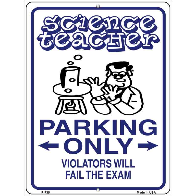 Science Teacher Parking Only Wholesale Metal Novelty Parking SIGN