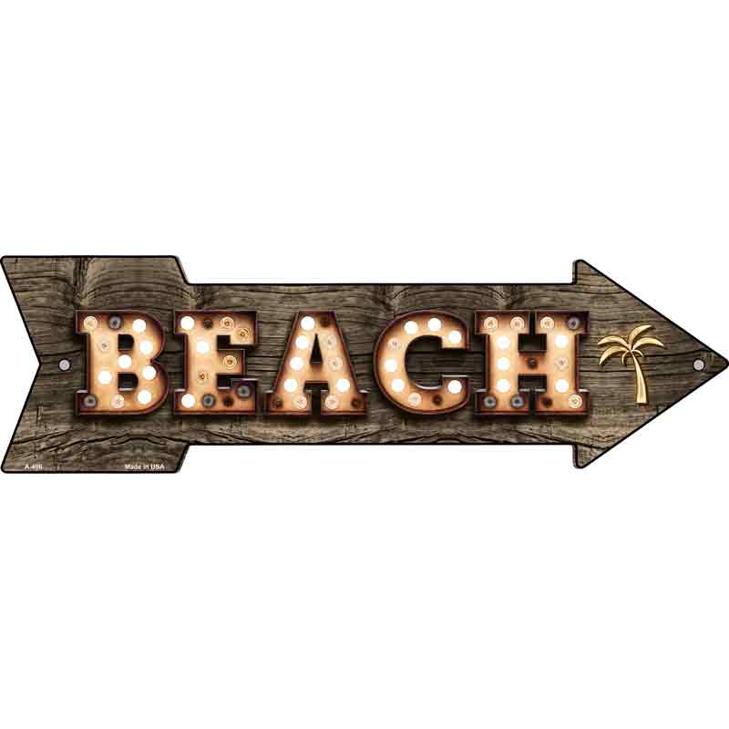 Beach With Trees Bulb Letters Wholesale Novelty Arrow SIGN