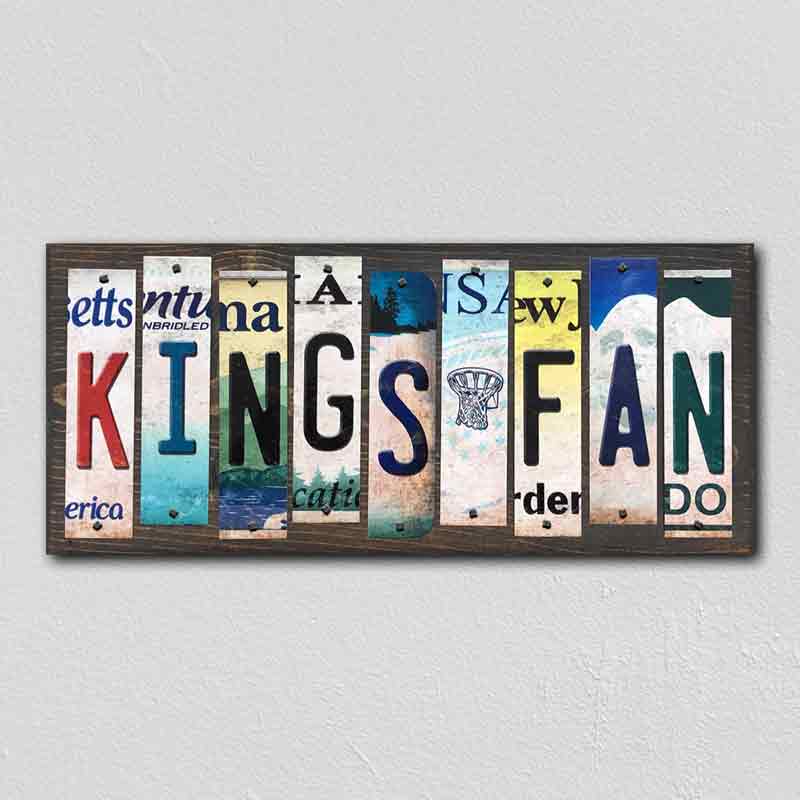Kings Fan Wholesale Novelty License Plate Strips Wood Sign