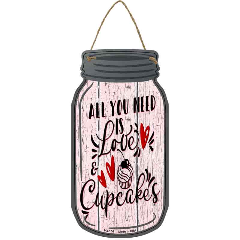 Love and Cupcakes Wholesale Novelty Metal Mason Jar SIGN