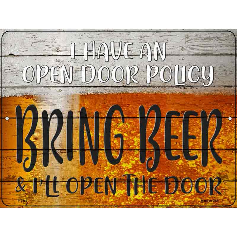I Have An Open DOOR Policy Wholesale Novelty Metal Parking Sign
