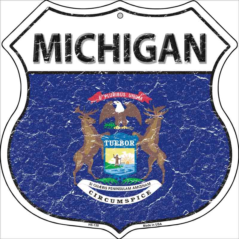 Michigan State FLAG Highway Shield Wholesale Metal Sign