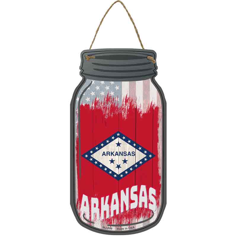 Arkansas | USA FLAG Wholesale Novelty Metal Mason Jar Sign