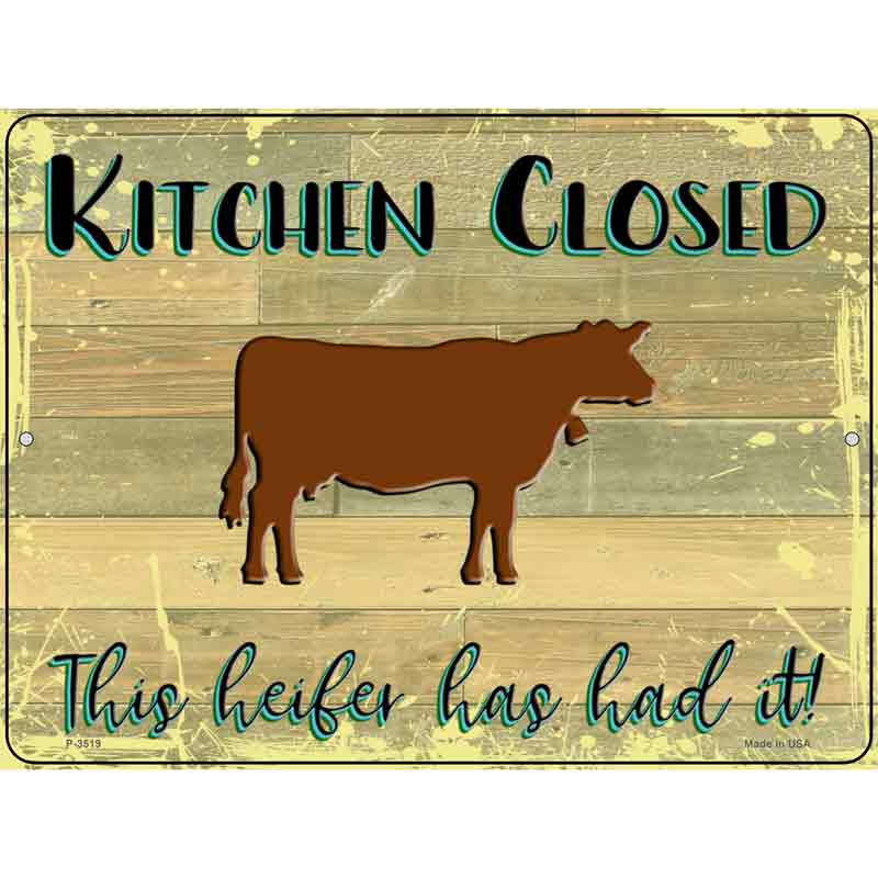 Kitchen Closed Wholesale Novelty Metal Parking SIGN