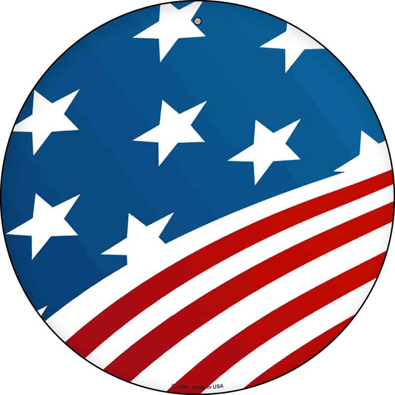 Cartoon American FLAG Wholesale Novelty Metal Circle Sign C-1849