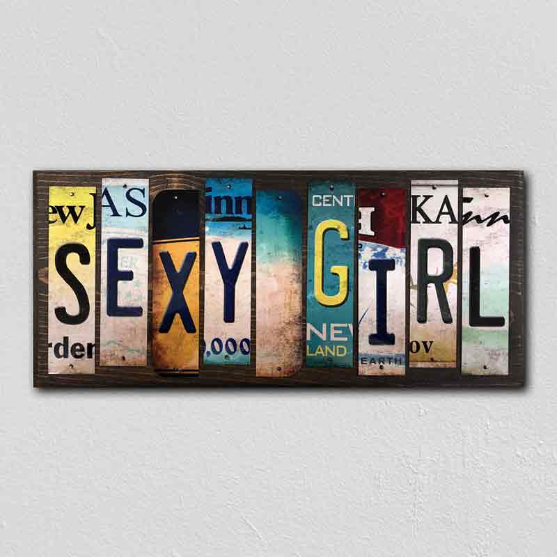 Sexy Girl Wholesale Novelty License Plate Strips Wood Sign