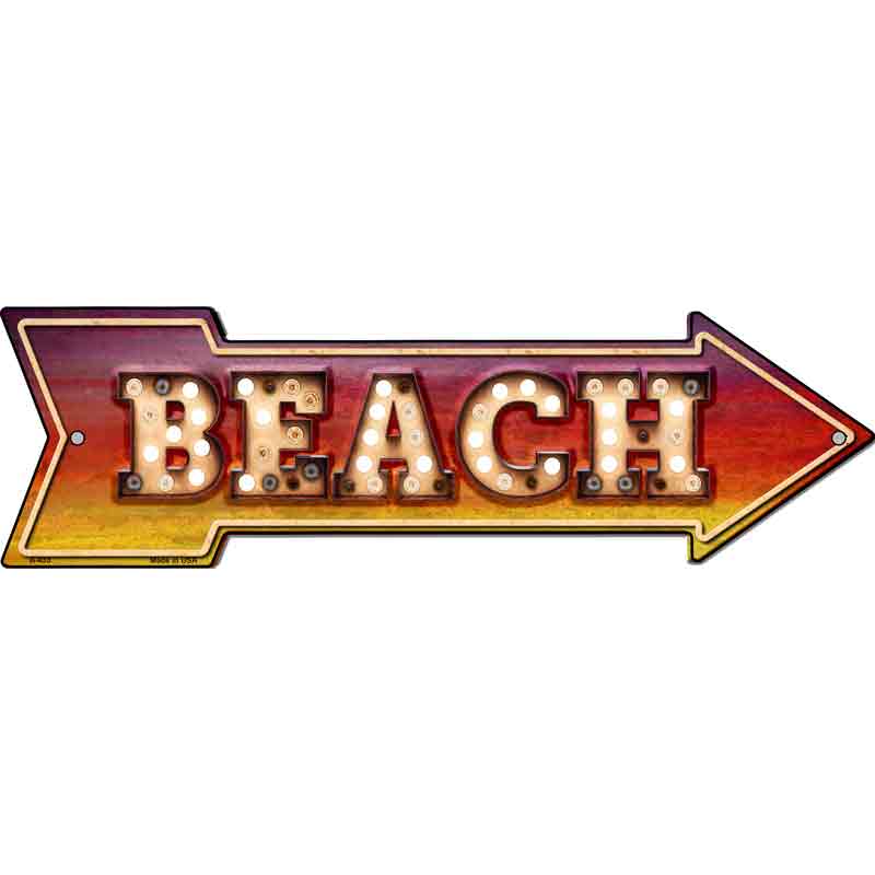 Beach Bulb Letters Wholesale Novelty Metal Arrow SIGN