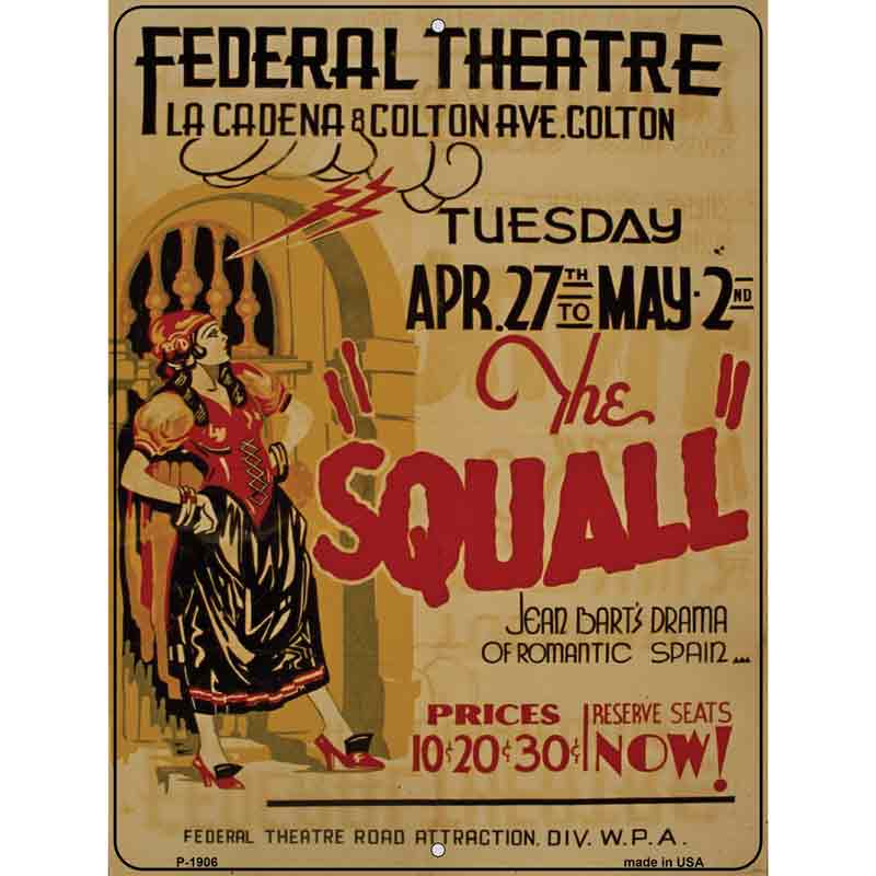 The Squall Vintage POSTER Wholesale Parking Sign