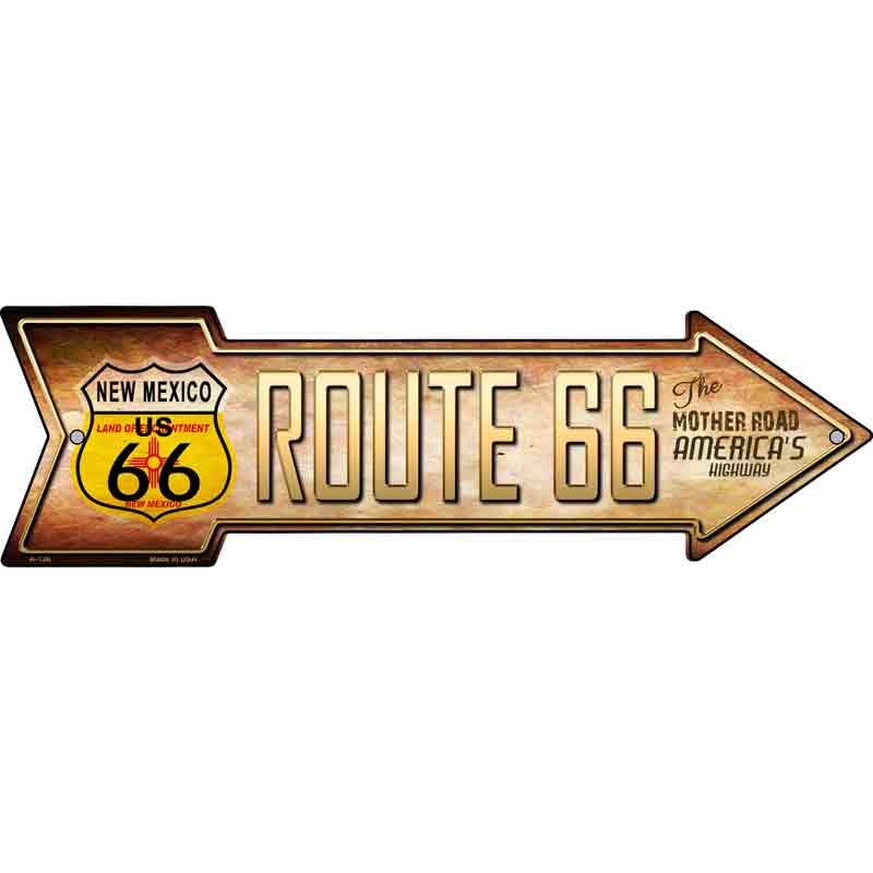 Route 66 NEW Mexico Flag Wholesale Novelty Metal Arrow Sign