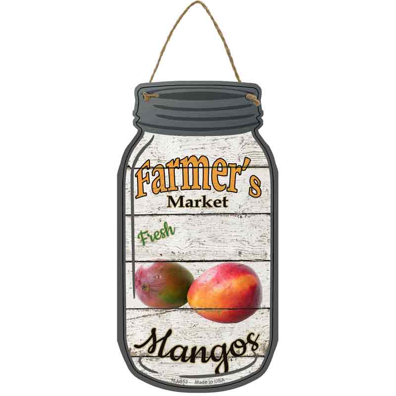 Mangos Farmers Market Wholesale Novelty Metal Mason Jar SIGN