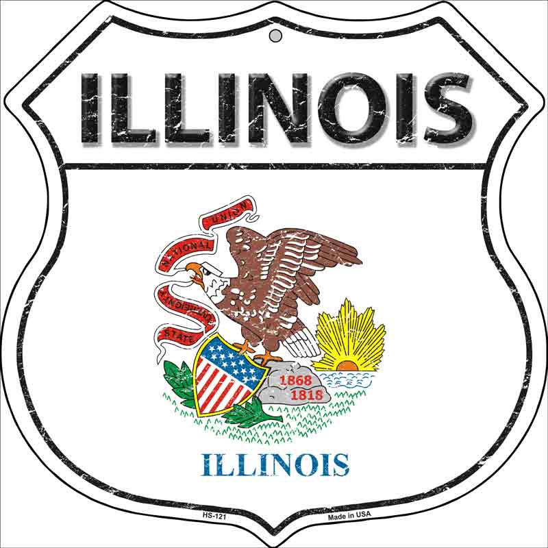 Illinois State FLAG Highway Shield Wholesale Metal Sign