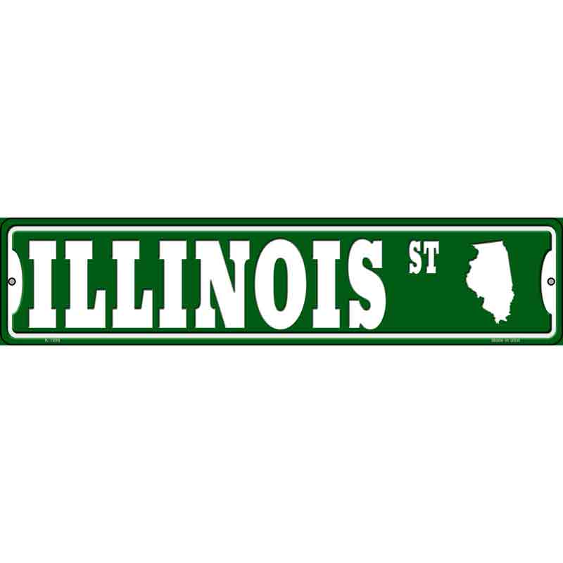 Illinois St Silhouette Wholesale Novelty Small Metal Street SIGN