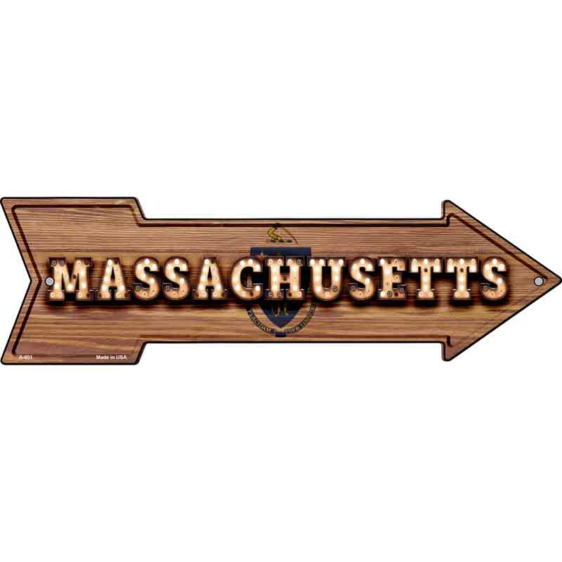 Massachusetts Bulb Lettering With State FLAG Wholesale Novelty Arrows