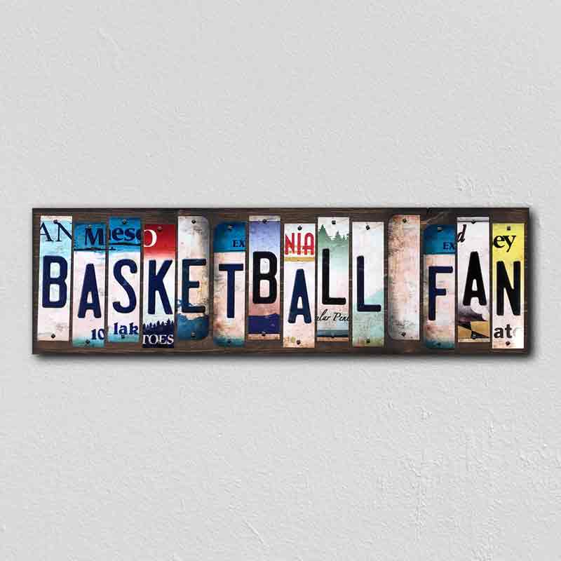 BASKETBALL Fan Wholesale Novelty License Plate Strips Wood Sign