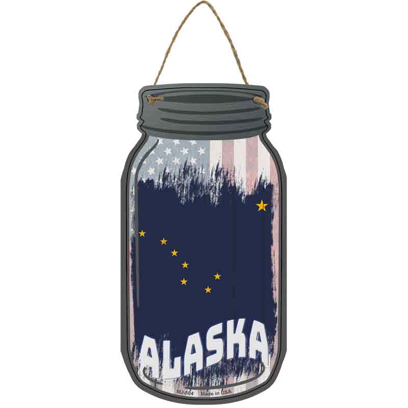 Alaska | USA FLAG Wholesale Novelty Metal Mason Jar Sign