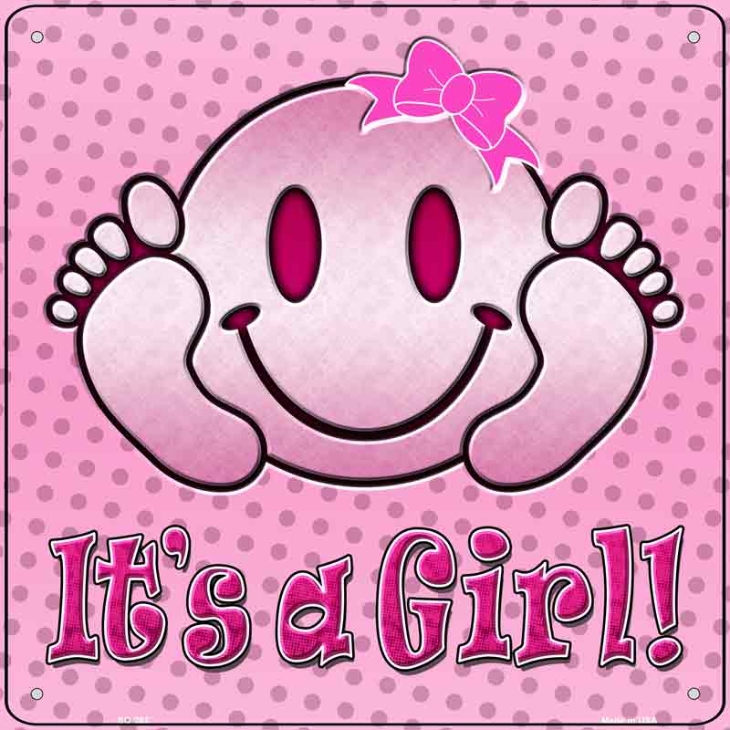 Its A Girl Wholesale Novelty Metal Square SIGN SQ-282