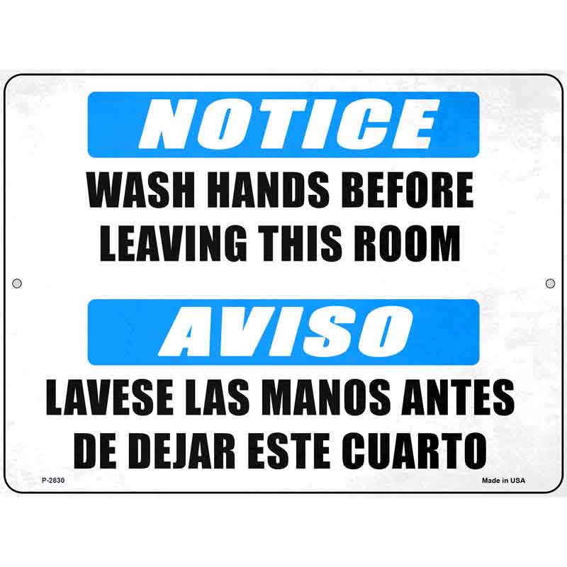 Notice Wash Hands Wholesale Novelty Metal Parking SIGN