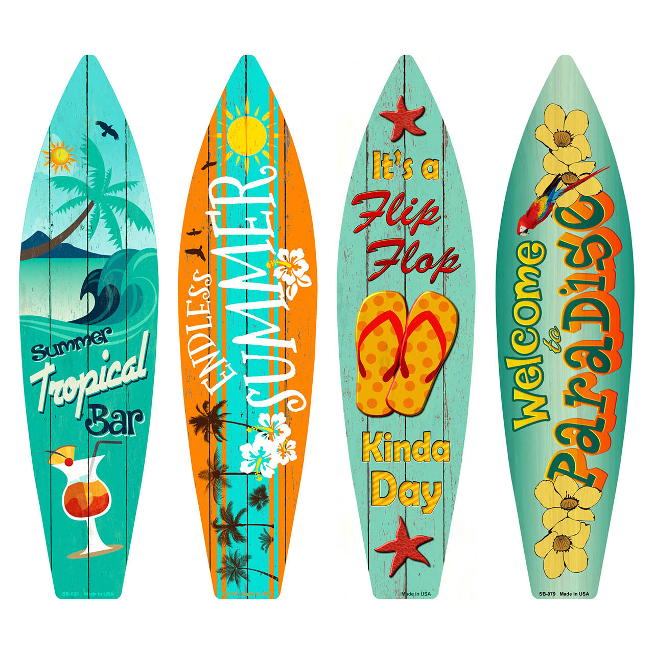 Summer Surfboard Set Wholesale Novelty Metal Set of 4 SB-Pack-01