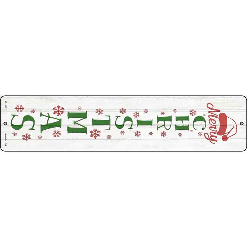 Merry CHRISTMAS White Wholesale Novelty Small Metal Street Sign