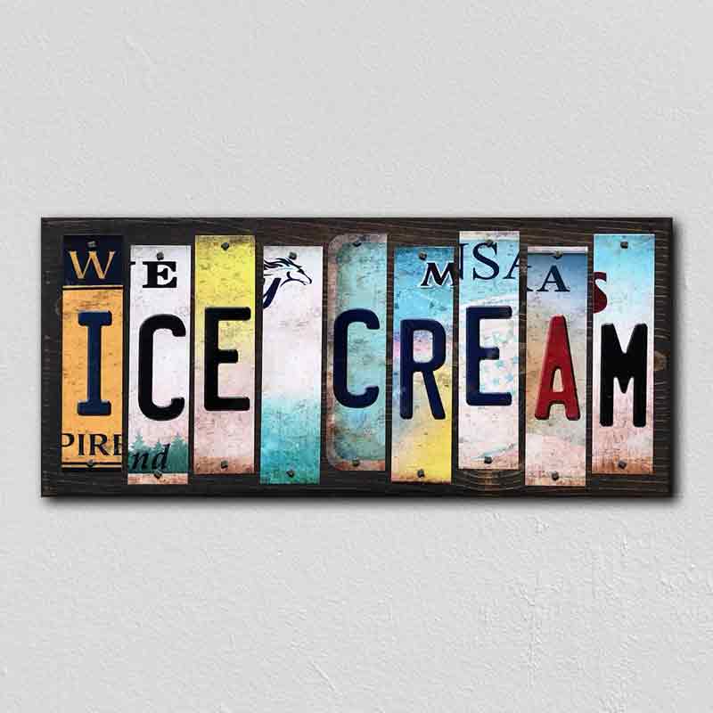Ice Cream Wholesale Novelty License Plate Strips Wood SIGN