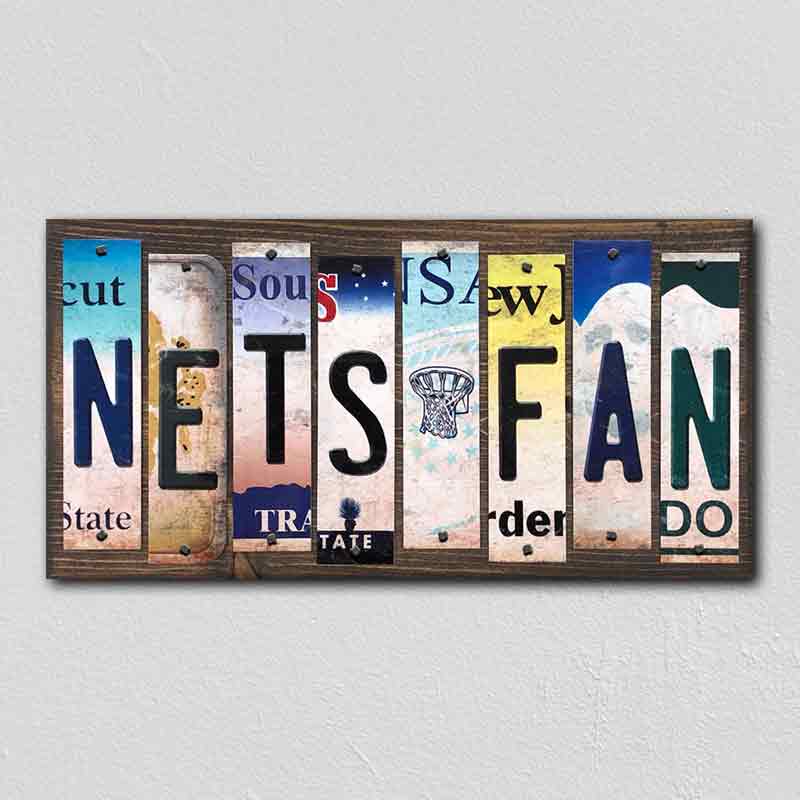 Nets Fan Wholesale Novelty License Plate Strips Wood Sign