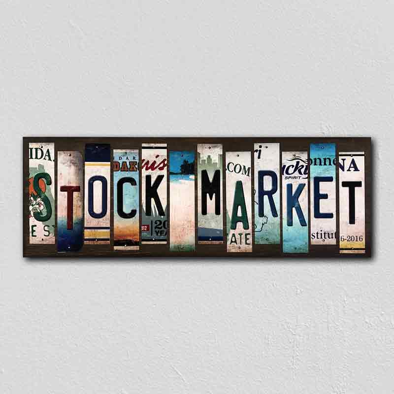 Stock Market Wholesale Novelty License Plate Strips Wood Sign