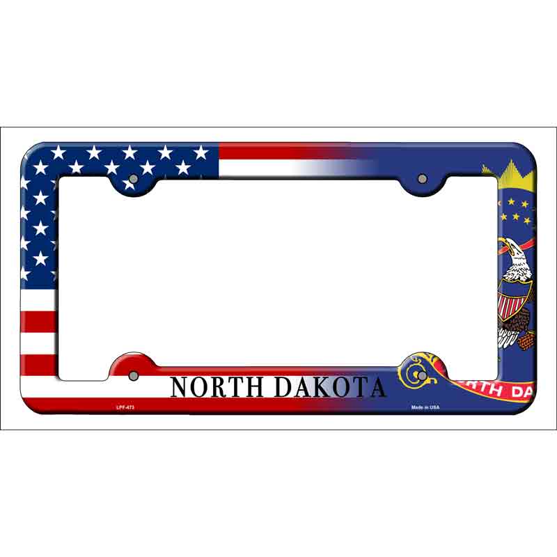 North Dakota|American FLAG Wholesale Novelty Metal License Plate Frame