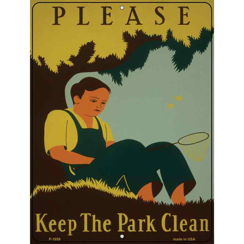 Keep the Parks Clean Vintage POSTER Wholesale Parking Sign