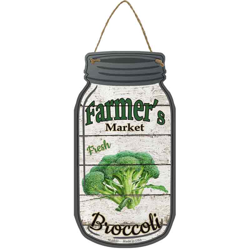 Broccoli Farmers Market Wholesale Novelty Metal Mason Jar SIGN
