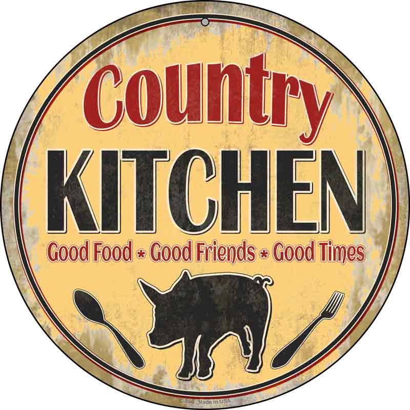 Country Kitchen Wholesale Novelty Metal Circular SIGN