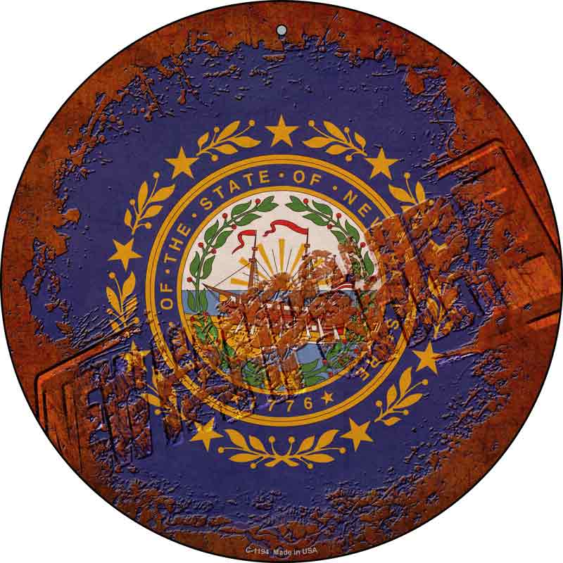 NEW Hampshire Rusty Stamped Wholesale Novelty Metal Circular Sign