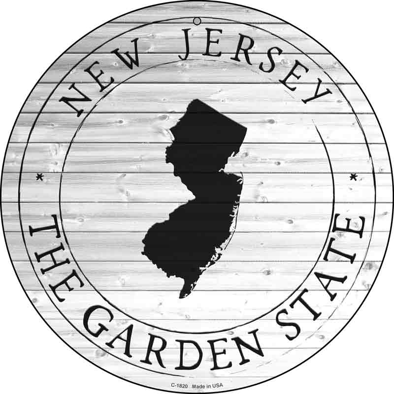 NEW Jersey Garden State Wholesale Novelty Metal Circle Sign C-1820