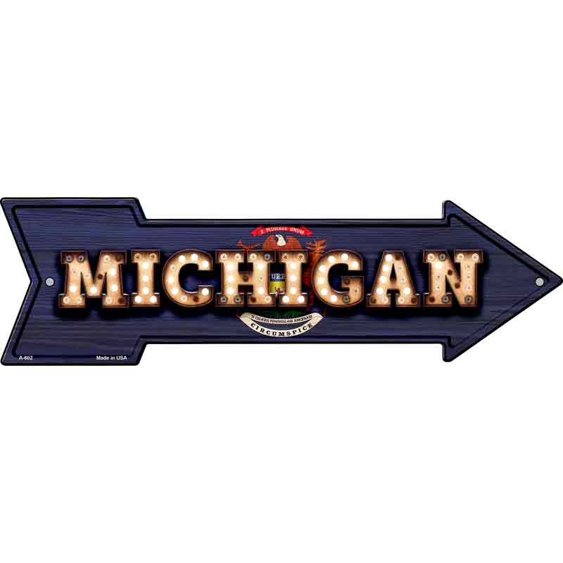 Michigan Bulb Lettering With State FLAG Wholesale Novelty Arrows