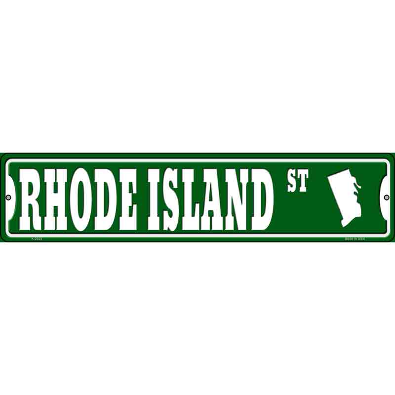 Rhode Island St Silhouette Wholesale Novelty Small Metal Street SIGN