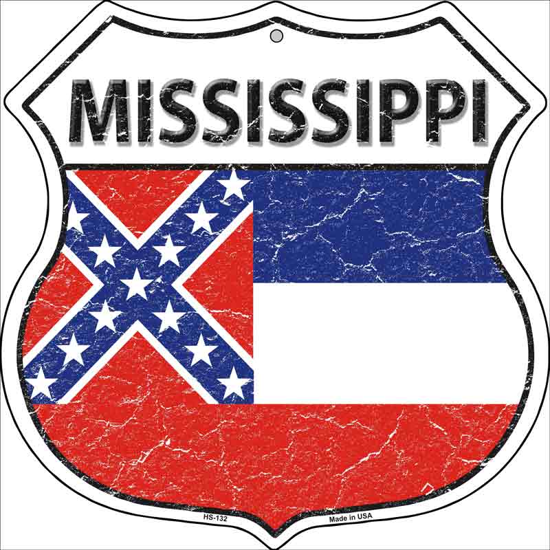 Mississippi State FLAG Highway Shield Wholesale Metal Sign