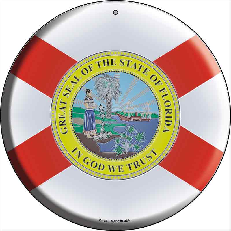 Florida State FLAG Wholesale Metal Circular Sign