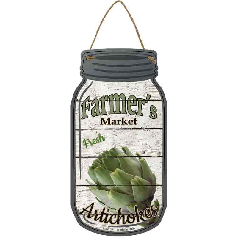 Artichokes Farmers Market Wholesale Novelty Metal Mason Jar SIGN