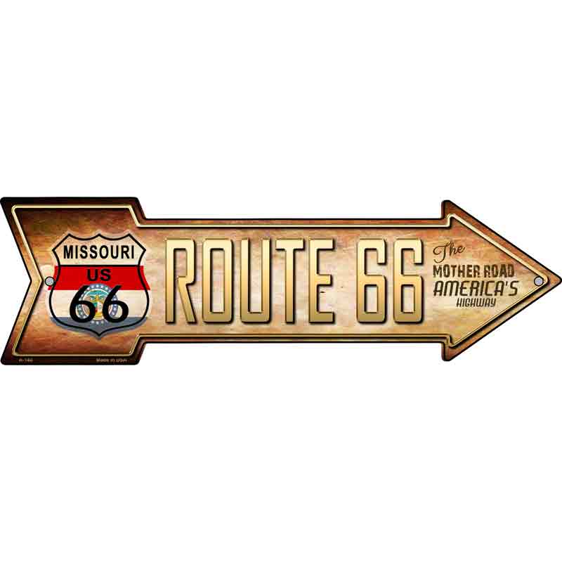 Route 66 Missouri FLAG Wholesale Novelty Metal Arrow Sign