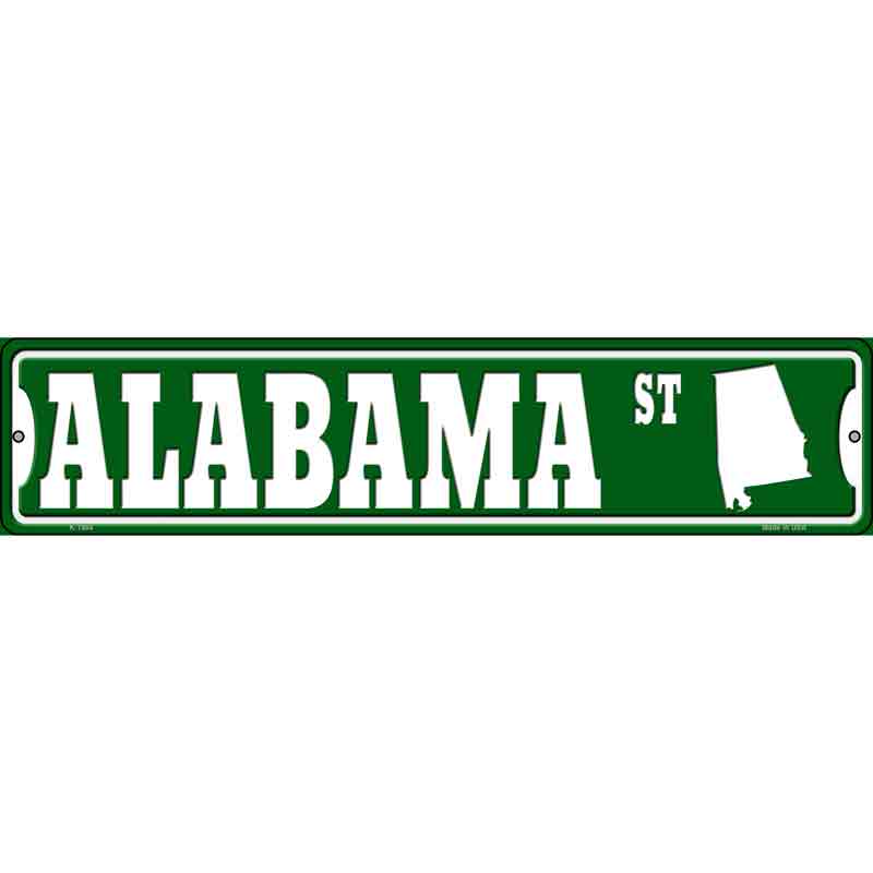 Alabama St Silhouette Wholesale Novelty Small Metal Street SIGN