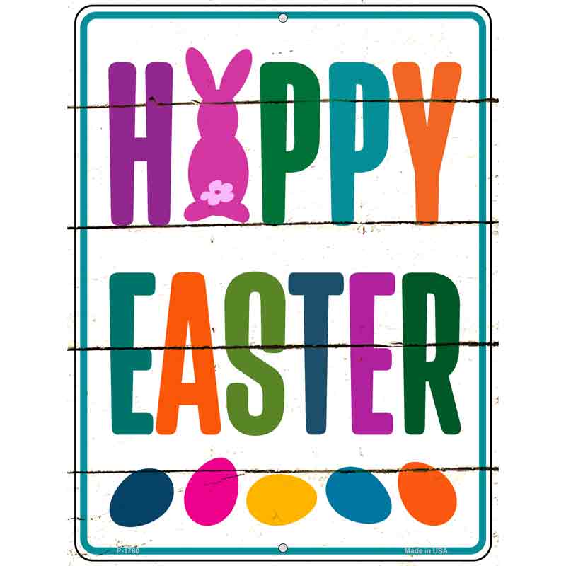 Happy Easter with Eggs Wholesale Novelty Parking Sign
