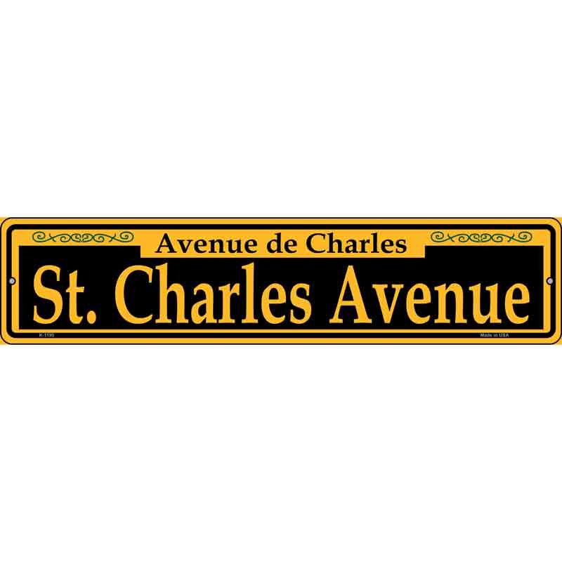 St. Charles Avenue Yellow Wholesale Novelty Small Metal Street Sign