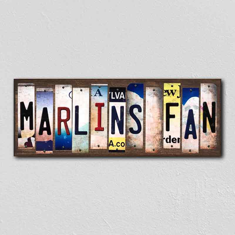 Marlins Fan Wholesale Novelty License Plate Strips Wood Sign
