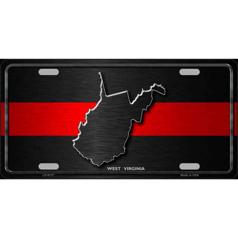 West Virginia Thin Red Line Wholesale Metal Novelty LICENSE PLATE
