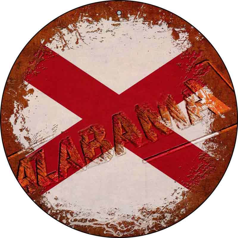 Alabama Rusty Stamped Wholesale Novelty Metal Circular SIGN