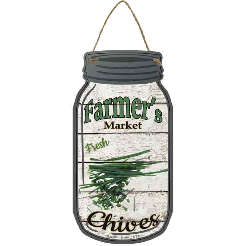 Chives Farmers Market Wholesale Novelty Metal Mason Jar SIGN