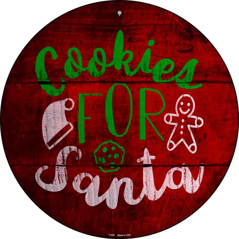 Cookies For Santa Wholesale Novelty Metal Circular Sign