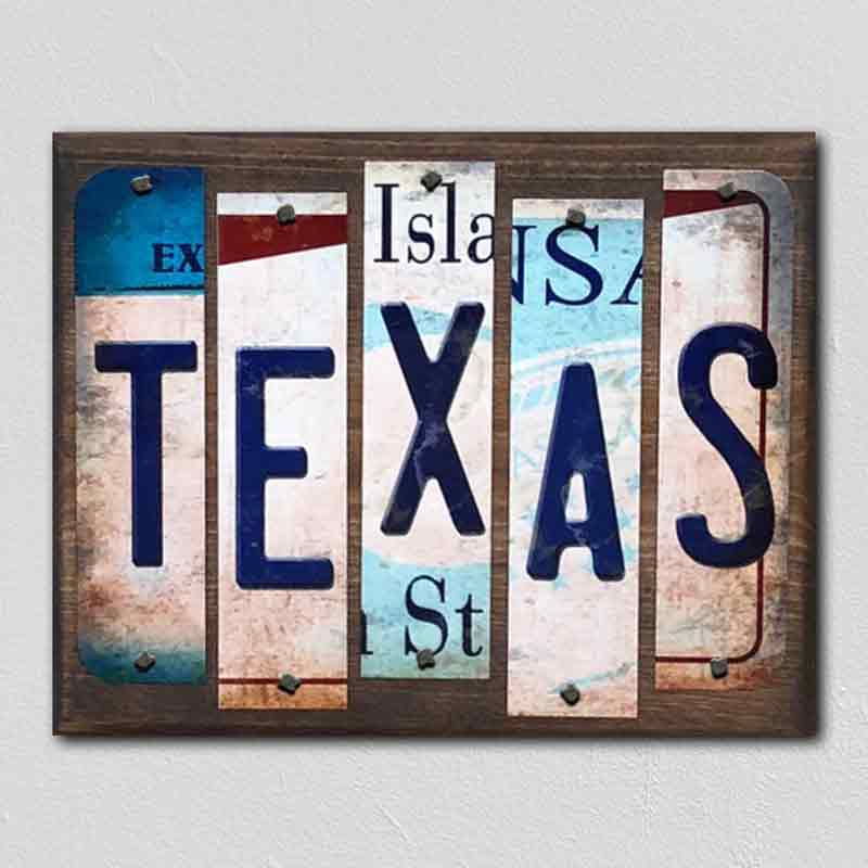 Texas Wholesale Novelty LICENSE PLATE Strips Wood Sign
