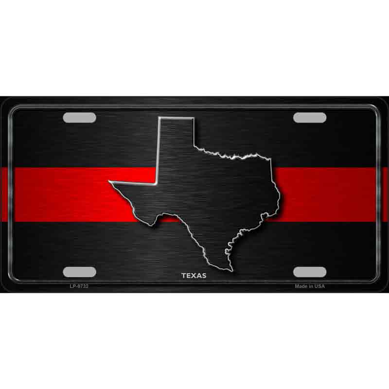 Texas Thin Red Line Wholesale Metal Novelty LICENSE PLATE