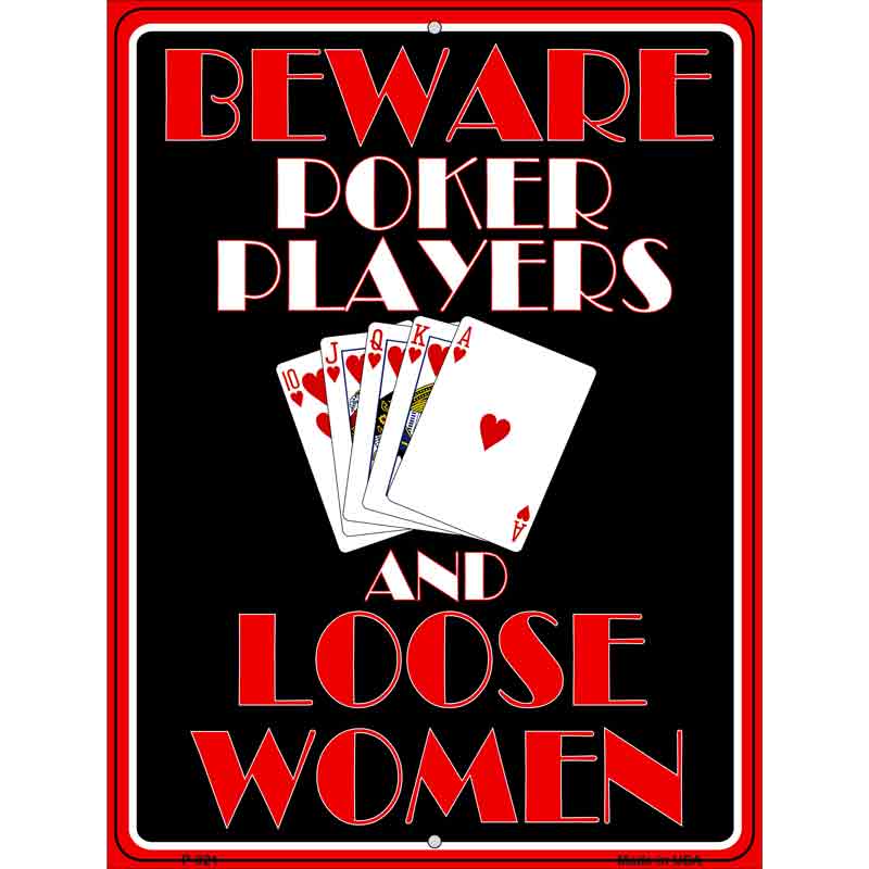 Poker Players Wholesale Metal Novelty Parking SIGN