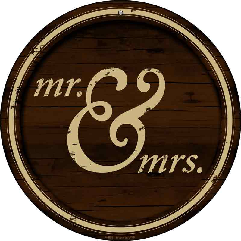 Mr And Mrs Wholesale Novelty Metal Circular SIGN